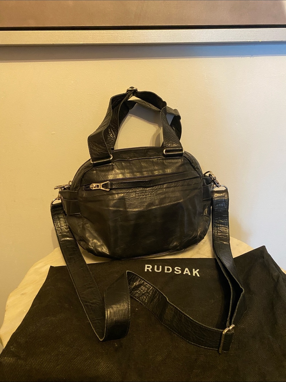 Rudsak Black crossbody shoulder Leather Bag 💼 😊😊
